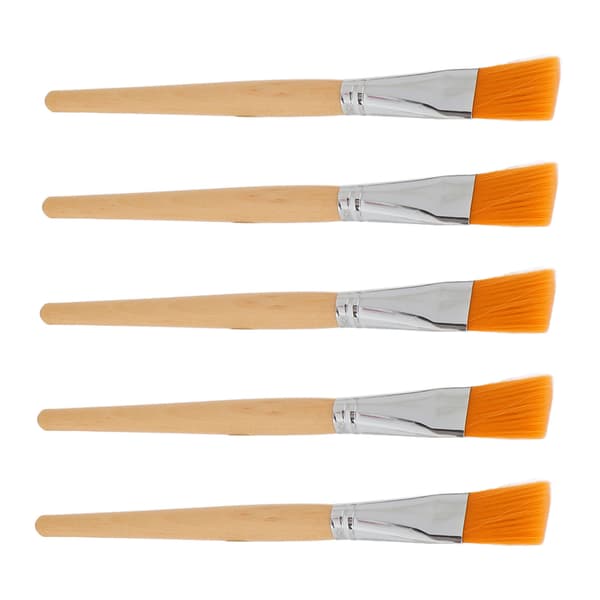 5 Pcs Face Application Makeup Brushes, Soft DIY Wooden Handles, Cosmetic Fan Brush Set for Mud Mask