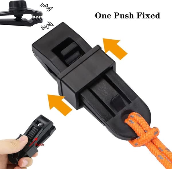 Tarp Clips, 20 Pcs Heavy Duty Locking Grip, Reusable Black for Awning and Tent