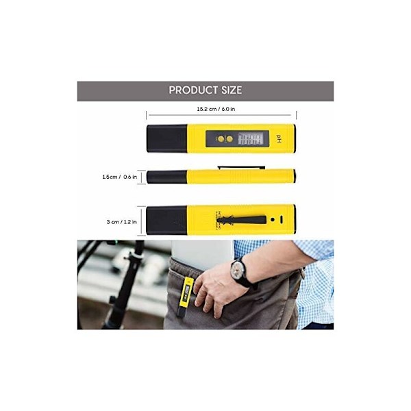 #Digital pH-måler, Bærbar Digital pH-tester 0,01pH Opløsning#