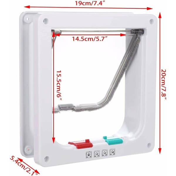 Kattelåge Magnetisk 4-vejs roterbar kattelåge (M: 18 x 19 x 5,5 cm, hvid)
