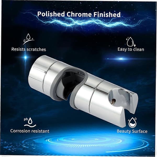Justerbart håndbruserbeslag til glidestang 18-25MM Diameter Poleret Krom Erstatningsholder til håndholdt brusehoved
