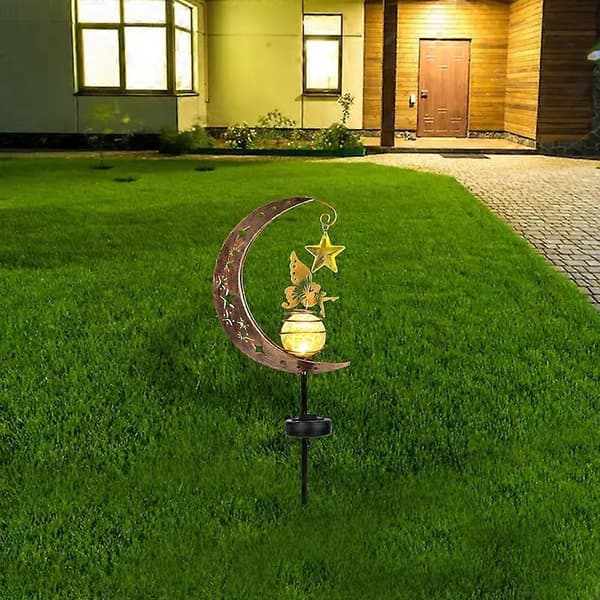 Solcellelamper Hage Utendørs Dekor Vanntett LED Metall Stake Ornament