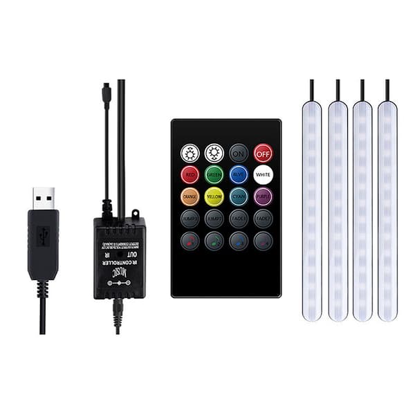 Car Atmospheric Light Footwell Remote Control Interior Decorative Ambient LED Strip Lamp (USB)