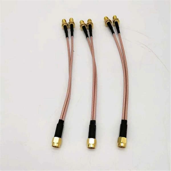 3-pak RF-koaksialkabel SMA-splitter SMA han til dobbelt SMA-hun koaksialkabel