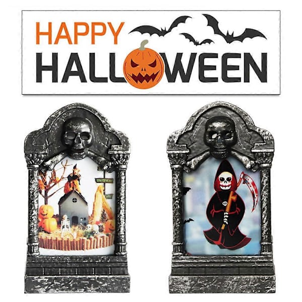 Halloween-kynttilälyhty Hautakivi Kauhu LED-pelin rekvisiitta Ulkopuutarhajuhlakoriste color03