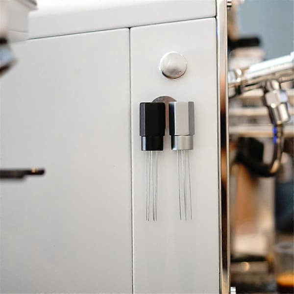 Stainless Steel Coffee Tampering Needle with Magnetic Suction Cup, Powder Dispenser, Coffee Stirring Needle, Agglomeration Aid, Coffee, A