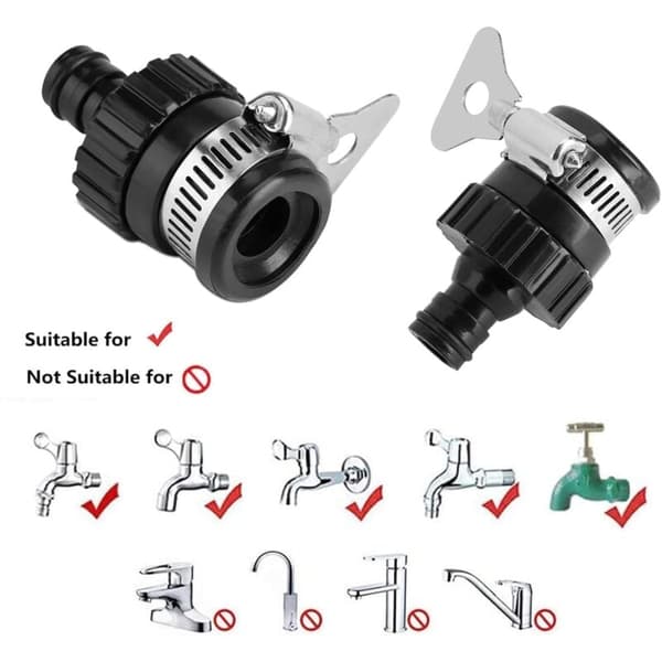 4 stk. universel vandhaneadapter til 14-24 mm diameter vandhaner og haveslanger