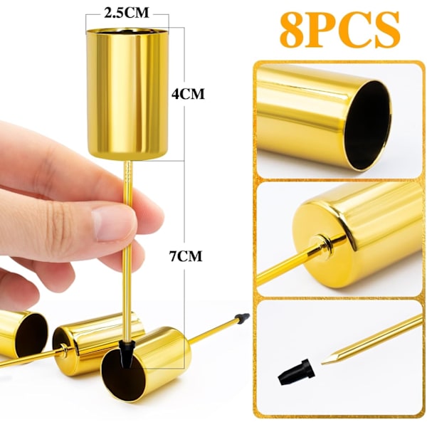 8-pack Candle Holders (Gold) Iron Candlestick Table Decoration