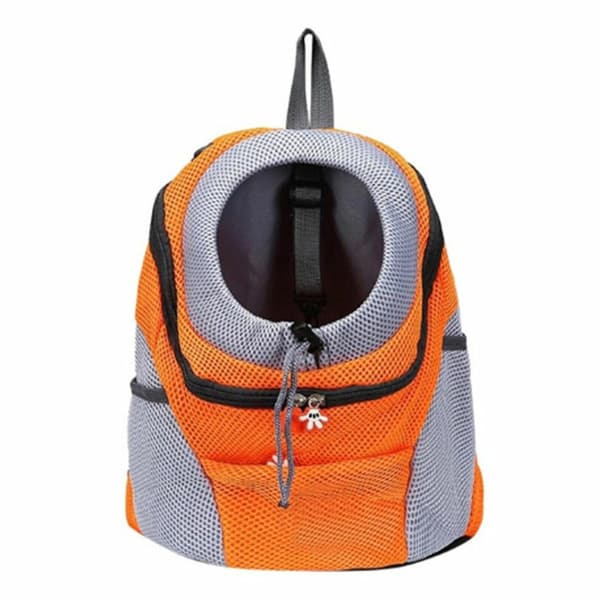 Puppy Travel Bag, Portable Mesh Backpack, Front-Facing Shoulder Bag, Orange S