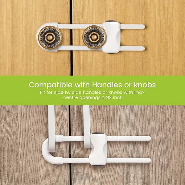 10 Pieces Cabinet Locks for Babies, U-Shaped Safety Locks for Drawers [DB]