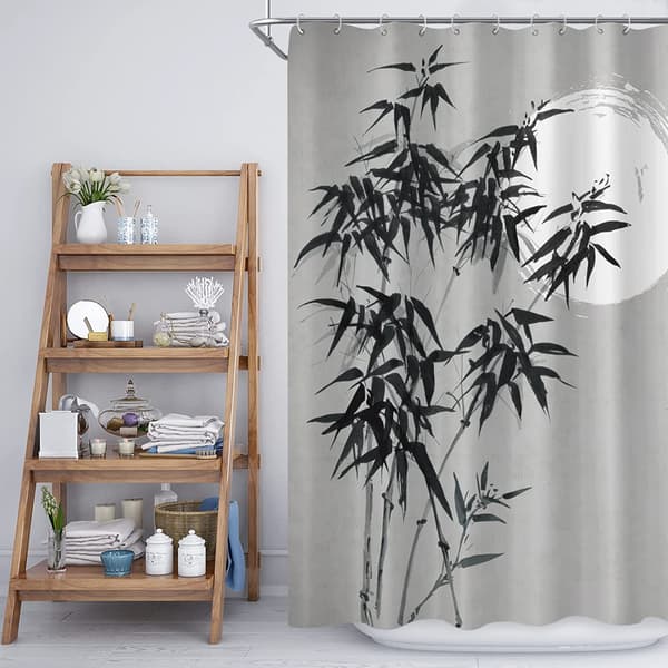 180×180CM Bambus Bruseforhæng, Vandtæt Bruseforhæng