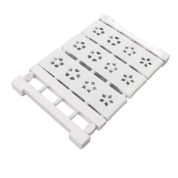 White Extendable Wardrobe Shelf No Drilling Telescopic Closet Organizer Divider 24cm Width 38-55cm / 15-21.7in Length