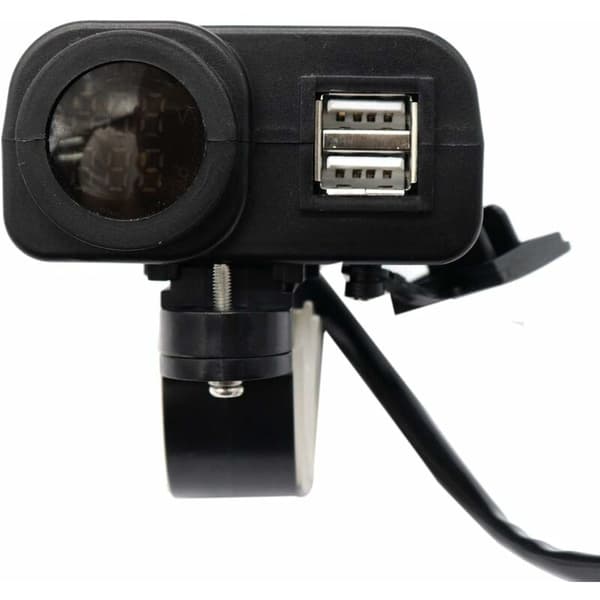 12V 5V MC USB-lader for 2.1A 12V MC-lader med LED-voltmeterdisplay Termometer