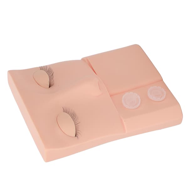 Vipper Dukkehode Utskiftbart Øyelokk Vippeextensions Øvelsesmakeup Trening PVC Rosa