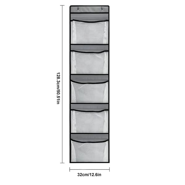 5-Pocket Over-the-Door Organizer with Hooks, Hanging Storage for Closet