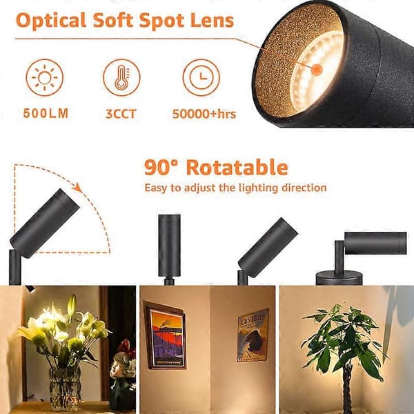 LED Spot Light Indendørs Uplight Dæmpbar Indendørs Spotlight 5W Gulvspotlight Accentbelysning til Plantevægkunst 3 Farvebelysning (FMY) USB 1 stk USB 1pcs