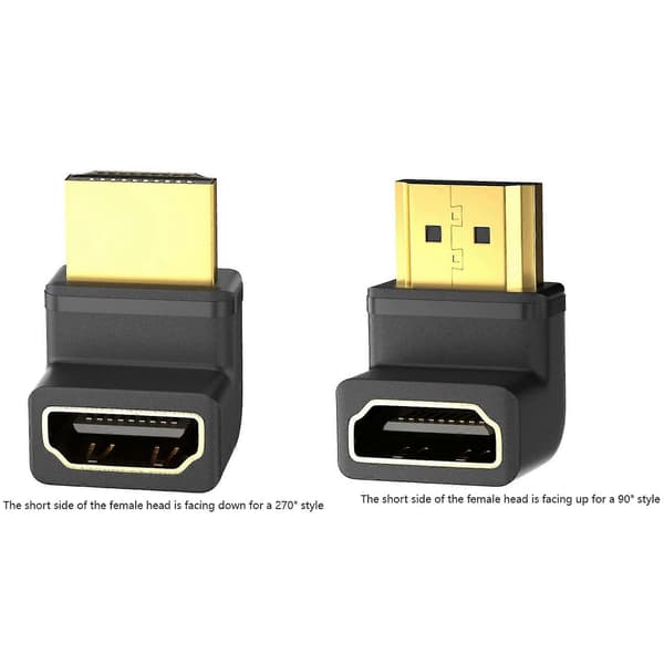 HDMI-kompatibel 2.1 hane till hona-adapter AM/dator TV HD-adapter, stöder 8K@60Hz upplösning/dyna
