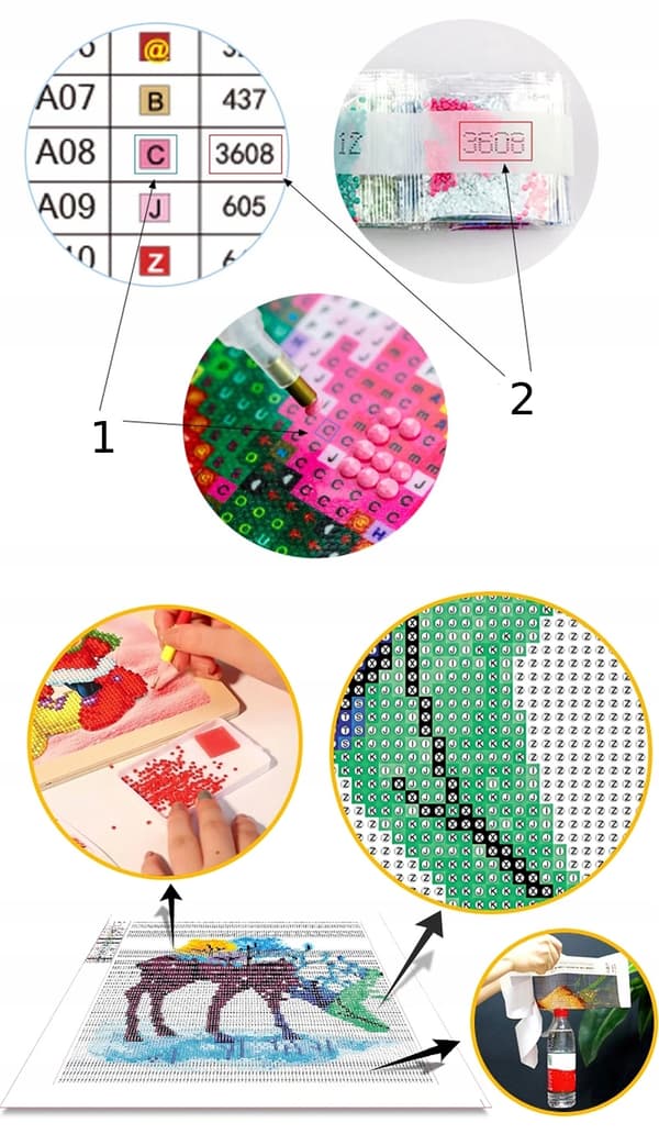 5D DIAMANTBRODERI Sett BARN Klistremerker PUSLESPILL