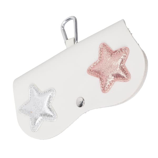 Eyeglass Case Five-Pointed Star Pattern Portable Eyeglass Protection Storage Decoration Bag White