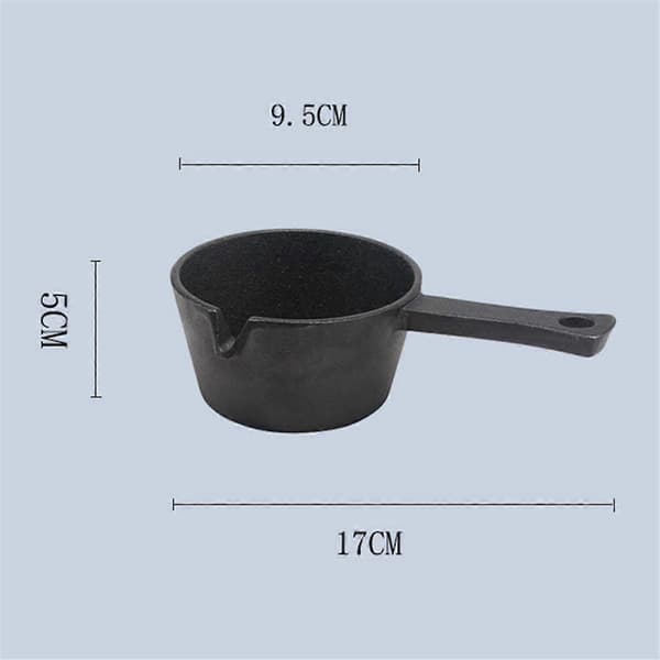 Støpejernsdippskål Mini Rund Dippskål for Utendørs BBQ Piknik 9,5cm