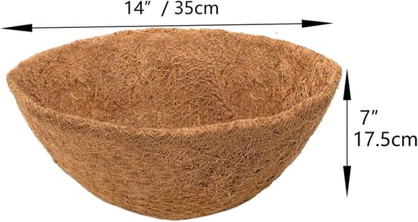 2 runde kokosforinger Ø35 cm (14 tommer) hengekurv kokosforing utskiftbar-FX-