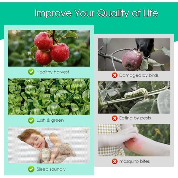 Mosquito Netting 2.4 x 10 m Fine Polyester Insect Protection for Garden Vegetables DIY Project Terrace Balcony Black