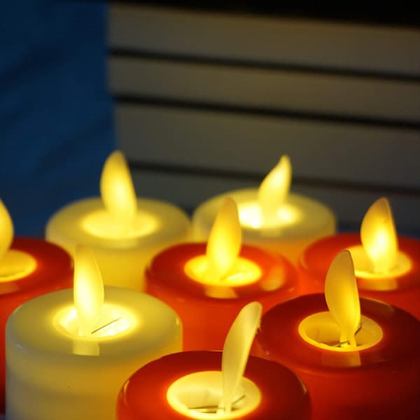24 stk. svingende LED elektroniske stearinlys små te-voks romantiske b