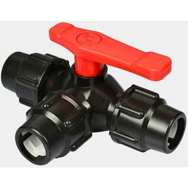 25 mm Water Compression Tee Fitting for Garden and Agricultural Irrigation, Compatible with 1 inch