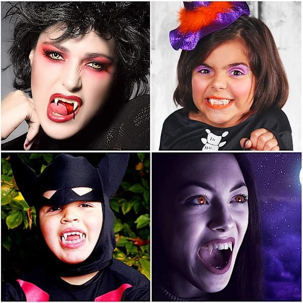 Par alvøron Latexøron spidse ører, 3 par vampyrtænder stil 2[CO]