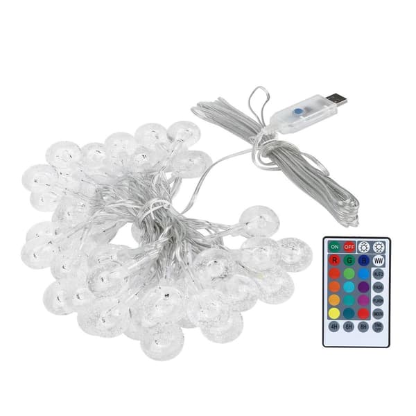 5m 50 LED String Light Waterproof RGB + WW Remote Control Ball KLB