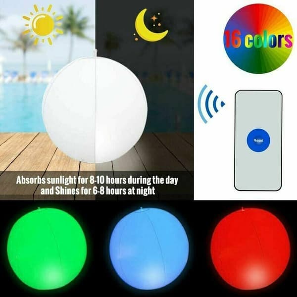 Floating Solar Powered LED Pool Lights 2-pack IP68 Waterproof 35 cm Garden Decoration