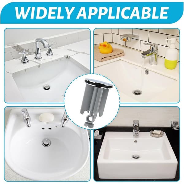 Universal 40 mm sink plug, adjustable drain stopper for sink, kitchen, bidet - height adjustable, waterproof, easy to install, 2 pieces