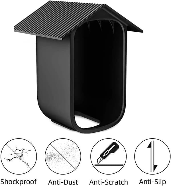 Silikone kamerabeskyttelse, 2-pak, kompatibel med eufyCam 2C & 2C Pro, UV- & regnbestandig, sort