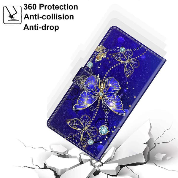 Kompatibelt Blått Fjärils Magnetiskt Mobilskal för Samsung Galaxy A12