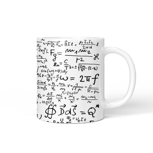 Mathematical Formulas Coffee Mug - Ponder Famous Mathematical Equations While Enjoying Your Drink - Comes in a Fun Gift Box-FY-