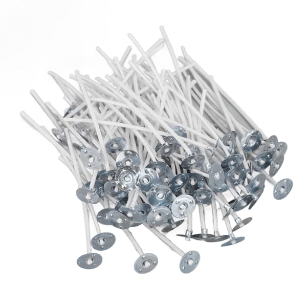100 Pcs 8cm/3.15in Cotton Wick Pre-waxed Candle Core Extra White for DIY Scented Candles