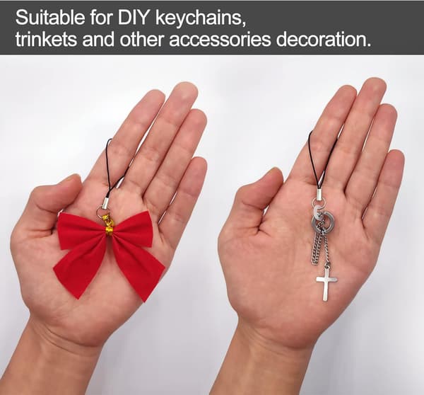 100 Pcs Cell Phone Wrist Straps, Detachable Phone Lanyard with Split Ring, DIY Hanging Charms Decorations USB Keychain