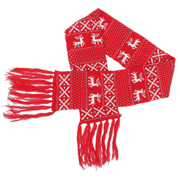 1 st Stickad Julhalsduk Älg Snöflinga Dekoration Halsduk Sjal