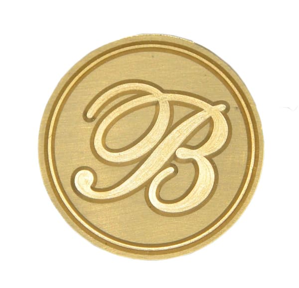 Voksseglstempel bokstav A-Z, alfabet initialseglstempel for jule- og takkekort, bryllupsinvitasjon W-S-2 (bokstav B)