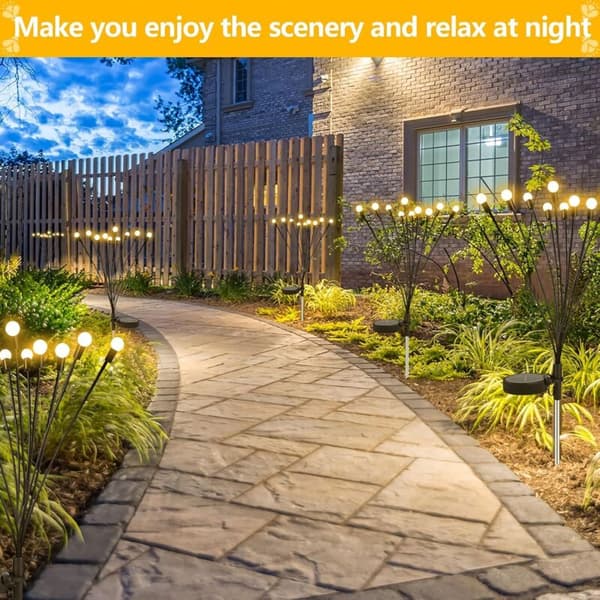 2-pack 10 LED Solar Lights for Garden, Balcony - Waterproof IP65, Warm White, Energy Class C