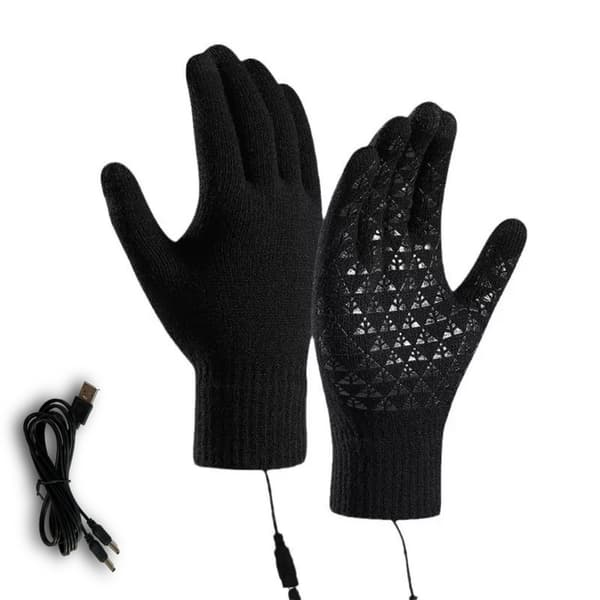 5V Direct Plug-in Heating Gloves, USB Heating Gloves, Knitted Electric Heating Gloves_yux Gray (non-adjustable temperature) Gray (non-adjustable temperature)