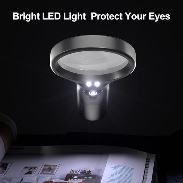 Lukulasit, 3X 45X valaistu suurennuslasi 3 LED-valolla
