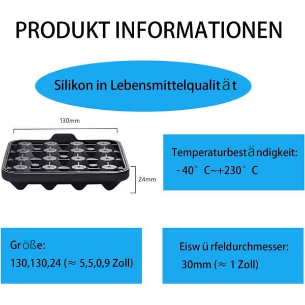 Denne silikonisbitformen lager 16 diamantformede isbiter. Whisky, cocktailer, puréer
