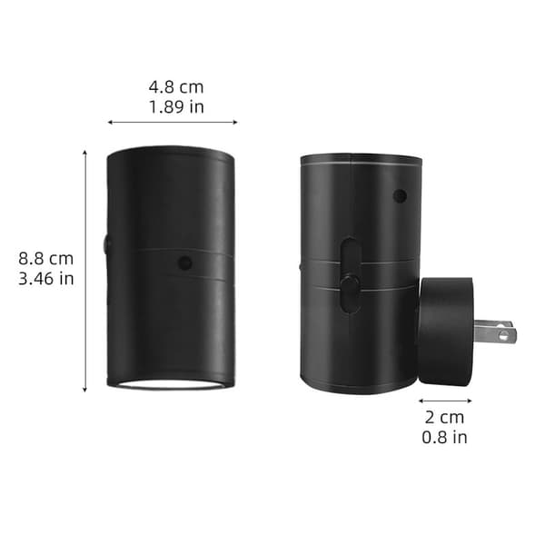 LED Nattlampe med Stikkontakt, [2-pakning] Varmhvit