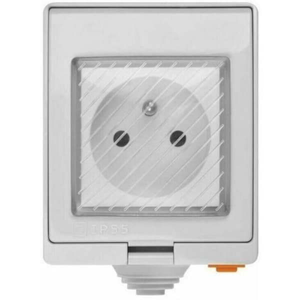 S55 TPE-FR 16A Smart Outdoor Socket, IP55 Waterproof WiFi Connected Power Outlet, Compatible with Android & iOS, Remote Control, Voice Control, Timer