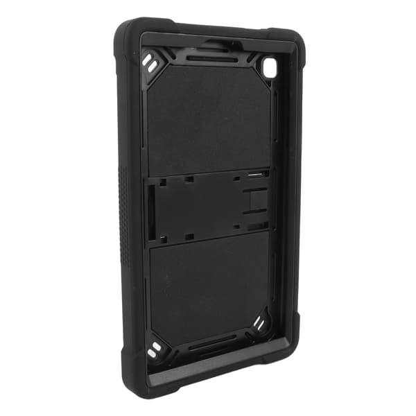 Etui til Tab A7 Lite, allround beskyttelse, forhindrer fald, silikone, beskyttende tablet-etui med bagstativ, sort