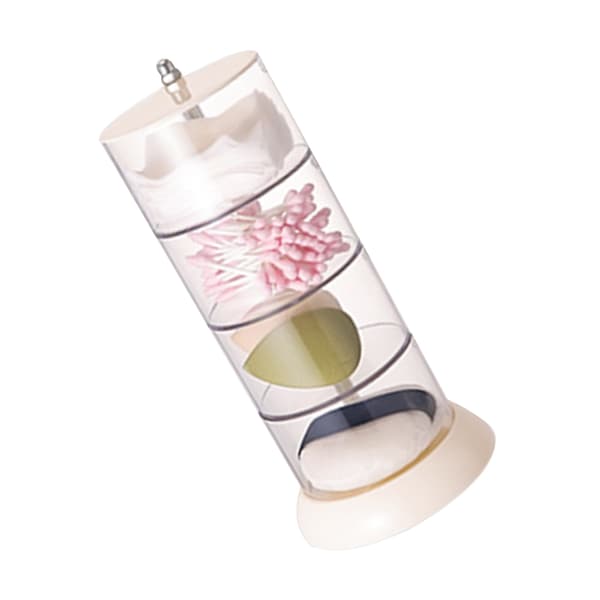 Multi-layer Powder Puff Organizer Breathable Dustproof Earring White Rotatable Container for Home 4 Tiers