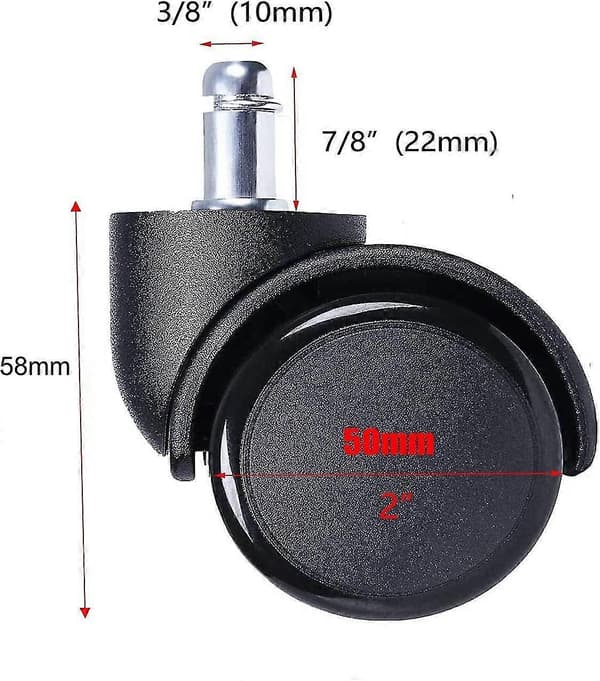 10mm pyöränvarsi kumipyörä tuolin vaihtoon