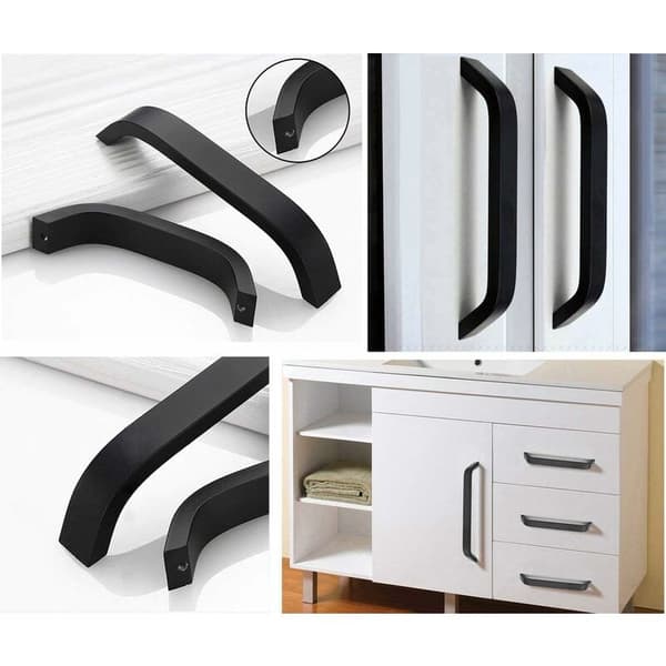10 Black Cabinet Handles - Black Kitchen Handles 160 mm cc