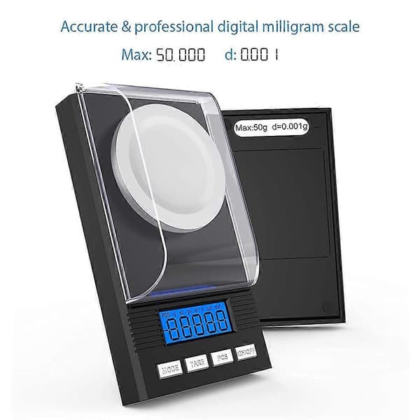 50G/0.001G Milligram Scale, Milligram Precision Scale, MG, Pocket Scale, Laboratory Scale with LCD Display